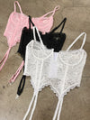 VIVI Pink Demi Cup Lace Bustier