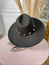 AMALFI Black Flat Rim Fedora