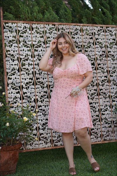 JANE Pink Floral Print dress