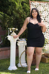 ELOISE Black Cami Ruched Dress