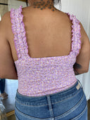 VIOLET Lavender Floral Print Bodysuit