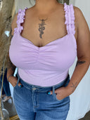 VIOLET Lavender Ribbed Bodysuit