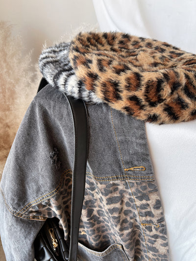 MARIE Leopard Print Fluffy Beret