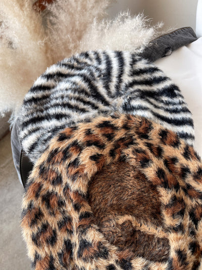 MARIE Leopard Print Fluffy Beret