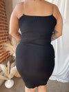 TIANNA Black Knit Midi Dress