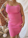 TIANNA Pink Knit Midi Dress