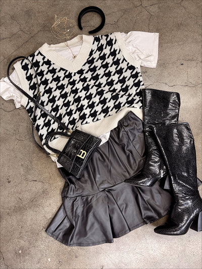 LANE Houndstooth Vest