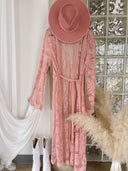 DARLING Pink Lace Crochet Duster