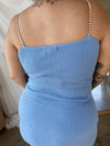 TIANNA Blue Knit Midi Dress