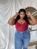 KALI Merlot Sheer Mesh Corset