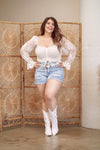 LYRA White Long Sleeve Lace Top