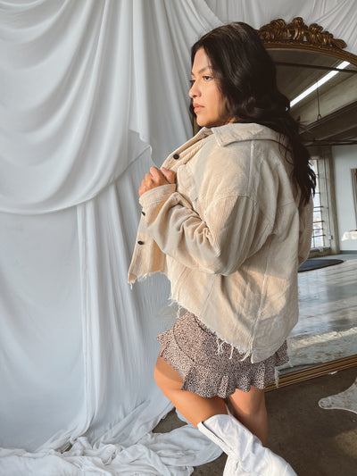 JET SET Ivory Corduroy Jacket