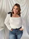 CHANTELL White Satin Body Suit