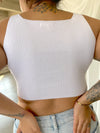 HEAT WAVE White Soft Ribbed Tank with Diamond Strand Tie