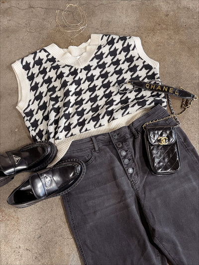 LANE Houndstooth Vest