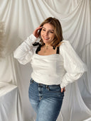 CHANTELL White Satin Body Suit