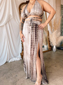 JOLIE Brown Tie Dye 2pc Set