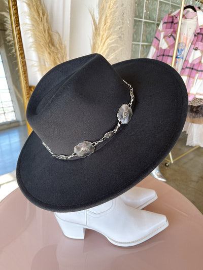 SEDONA Black Flat Rim Fedora