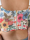 ROXY Black Floral Print Mesh Zip Up Bustier